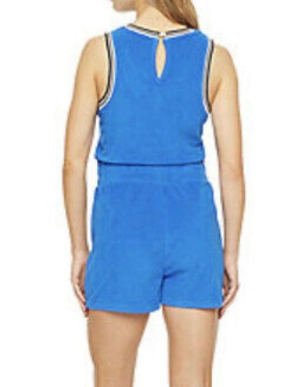 Juicy Couture Y2k Terry Cloth Romper Blue Women L 70s Preppy Vacation Retro